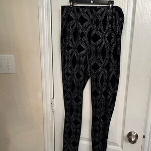 Black and Silver Patterned Pants